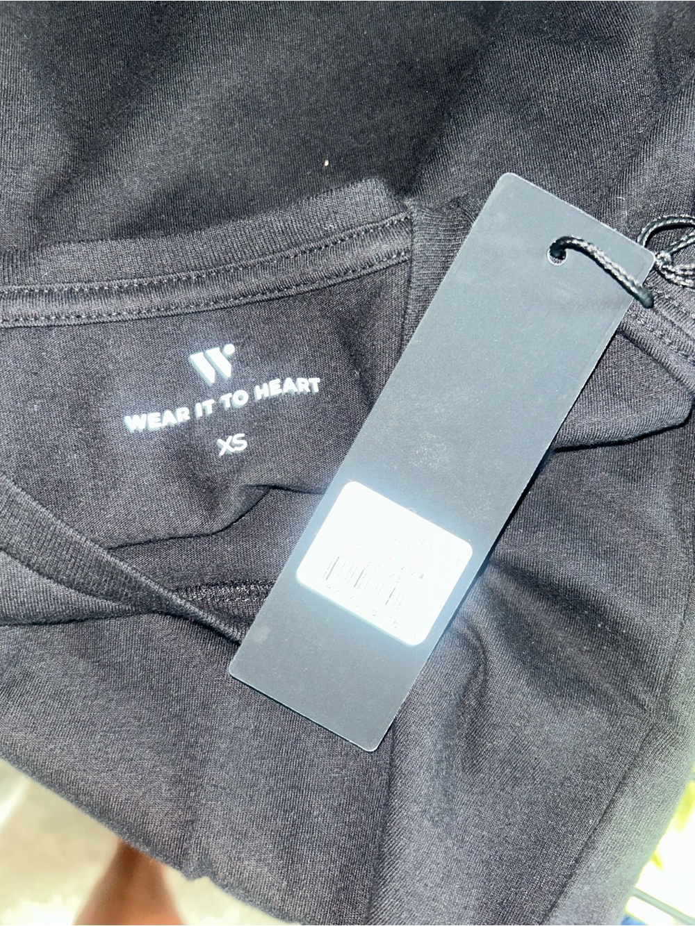 NWT Wear It To Heart Black Tee with Neon Green Cyclebar Sz XS - Picture 5 of 5
